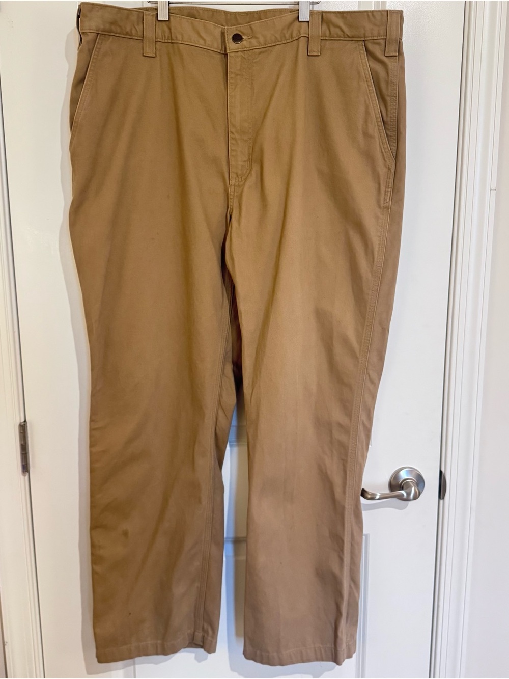 Carhartt Men’s Relaxed Fit Rugged Khaki Tan Work Pants 100095-253 42x32 EUC